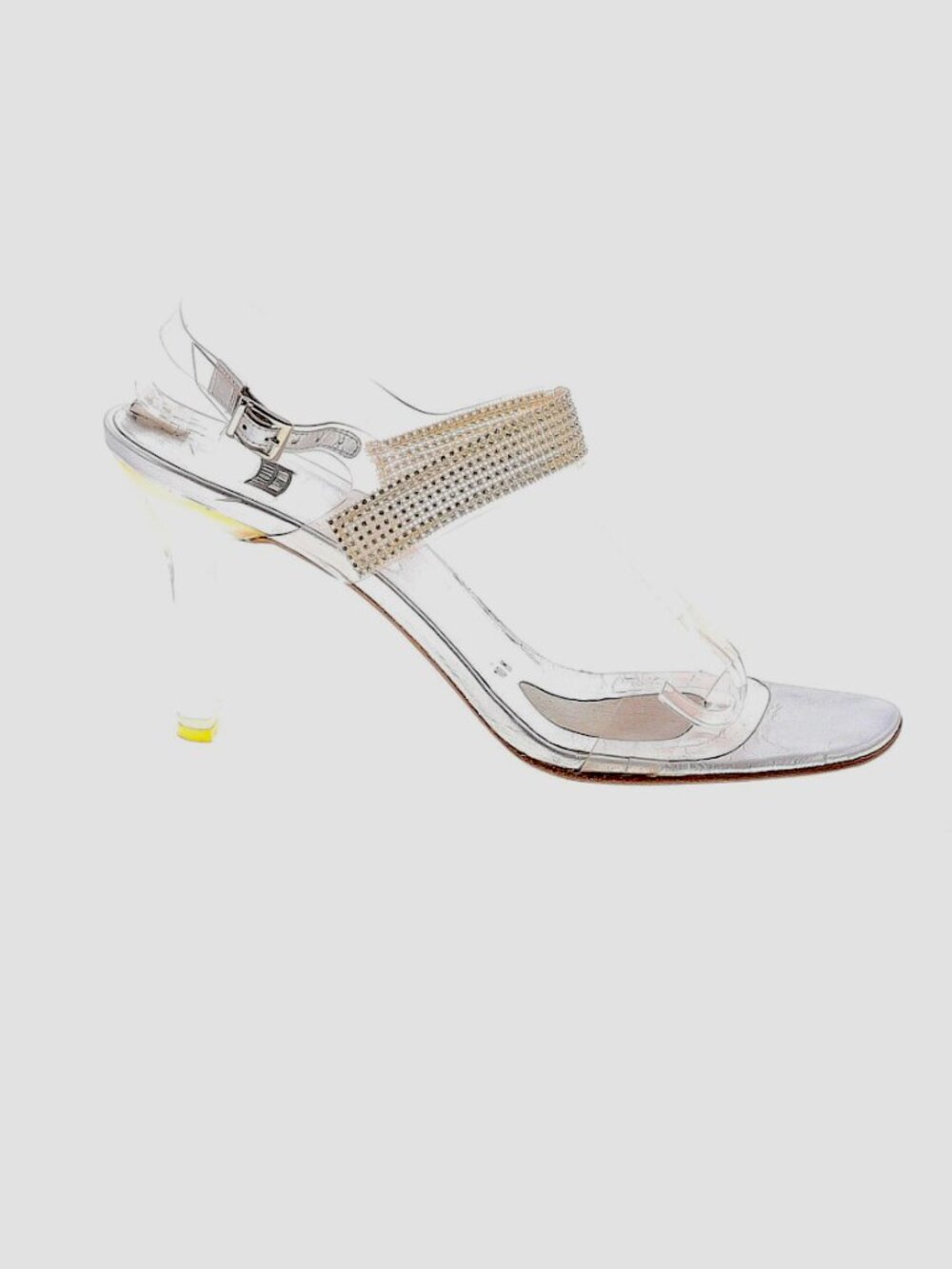 Stuart Weitzman Vintage PVC/Vinyl Toe Strap Slingback Sandals- Size 10